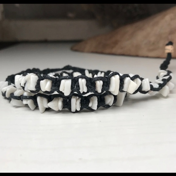 NEW Black Hemp Macrame with White Puka Shells Necklace Unisex Men Women Surfer - Picture 6 of 10